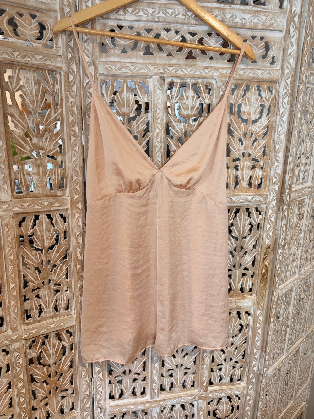 Free People Blush Pink Satin Slip Chemise